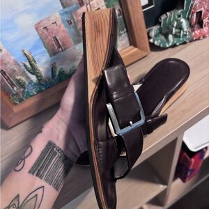 Jil sander women's leather slide sandals